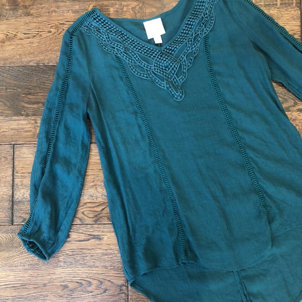 Teal Crochet Top